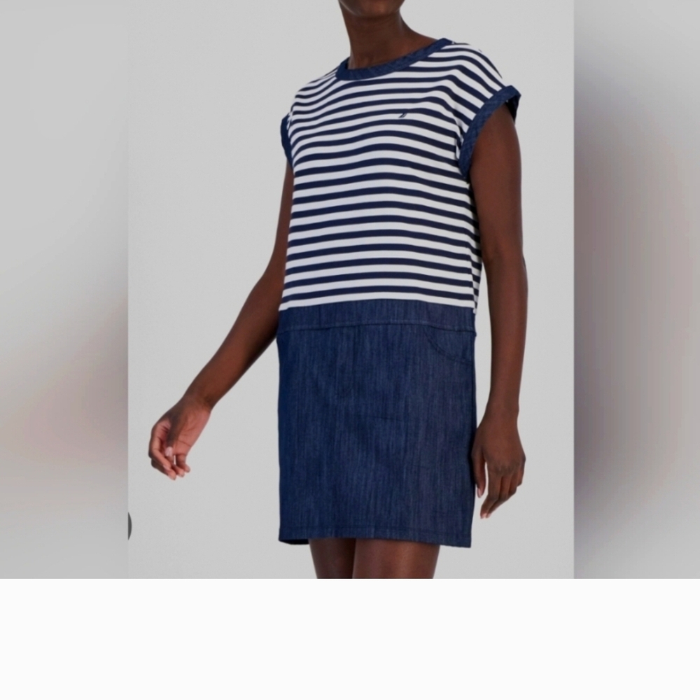 Nautica Women's Striped Navy Dress